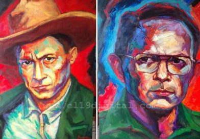 El pintor peruano Ever Arrascue presentó dos cuadros dedicados a la Revolución Sandinista.