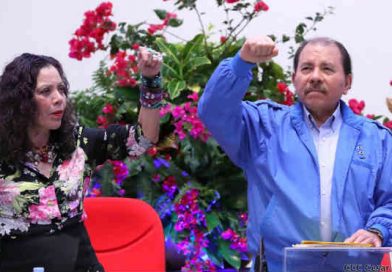 El Presidente de la República, Comandante Daniel Ortega Saavedra, durante el acto conmemorativo del Día Internacional de los Trabajadores y el quinto aniversario del Paso a la Inmortalidad del Comandante Tomás Borge