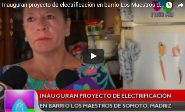 Inauguran proyecto de electrificación en barrio Los Maestros de Somoto, Madriz