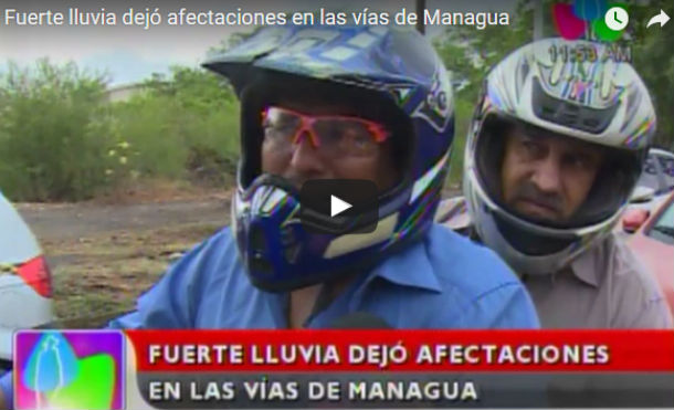 Fuerte lluvia dejó afectaciones en las vías de Managua
