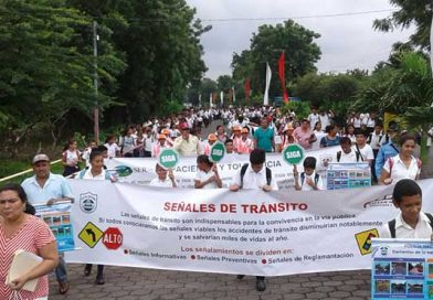 Marcha preventiva de accidentes de tránsito en Quezalguaque