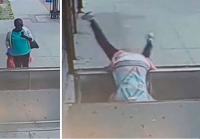 mujer cayó a sótano por ir distraída con su celular