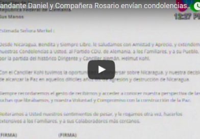 Comandante Daniel y Compañera Rosario envían condolencias a Alemania por fallecimiento de Helmut Koh