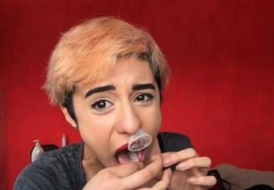 pasa un condón de su nariz a la boca y se vuelve viral