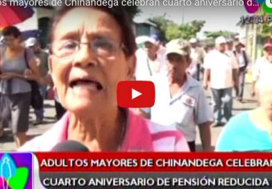 Adultos mayores de Chinandega celebran cuarto aniversario de pensión reducida
