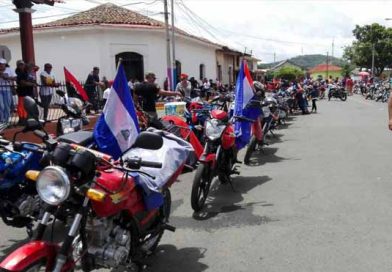 Cientos de motorizados de Masaya participan en la celebración del 38/19