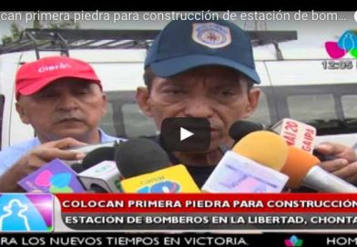 Colocan primera piedra para construcción de estación de bomberos en La Libertad, Chontales