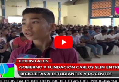 Gobierno y fundación Carlos Slim entregan bicicletas a estudiantes y docentes
