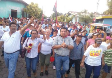 Chichigalpinos marchan en apoyo a la formula edilicia del FSLN
