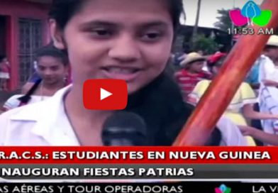 R.A.C.S: estudiantes en Nueva Guinea inauguran Fiestas Patrias
