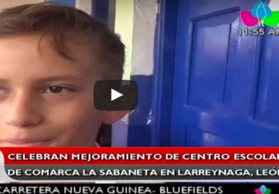 Celebran mejoramiento de centro escolar de comarca La Sabaneta en Larreynaga, León