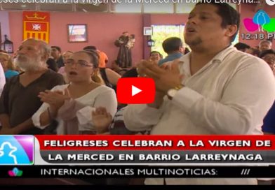 Feligreses celebran a la virgen de la Merced en barrio Larreynaga