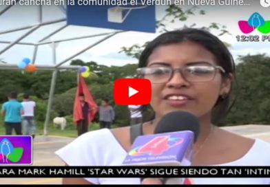 Inauguran cancha en la comunidad el Verdún en Nueva Guinea, R.A.C.S