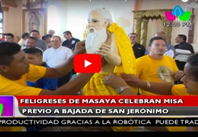 Feligreses de Masaya celebran misa previo a bajada de San Jerónimo