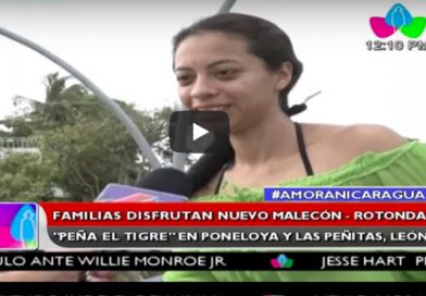 Familias disfrutan nuevo Malecón-Rotonda ¨Peña el Tigre¨ en Poneloya y Las Peñitas, León