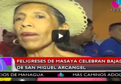 Feligreses de Masaya celebran bajada de San Miguel Arcángel