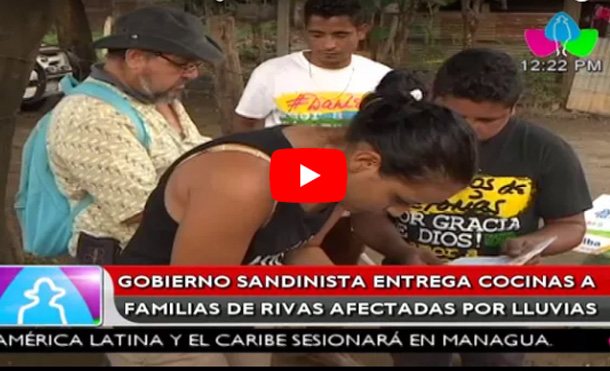 Gobierno Sandinista entregan cocinas a familias de Rivas afectadas por lluvias