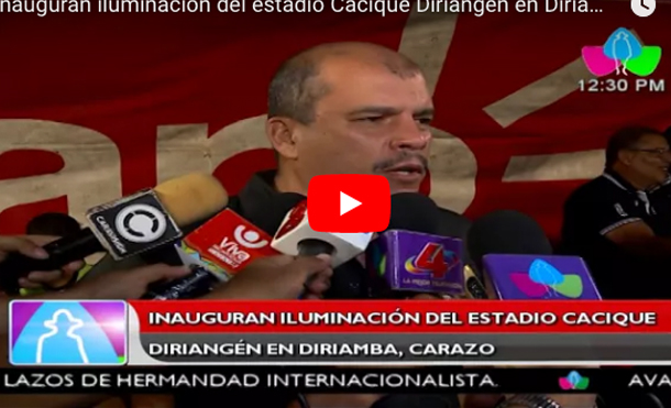 Inauguran iluminación del estadio Cacique Diriangén en Diriamba, Carazo