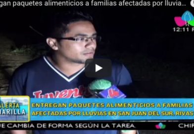 Entregan paquetes alimenticios a familias afectadas por lluvias en San Rafael del Sur, Rivas