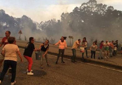 España: Un incendio infernal asola Galicia