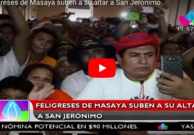 Feligreses de Masaya suben a su altar a San Jerónimo