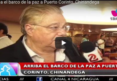 Arriba el barco de la paz a Puerto Corinto, Chinandega