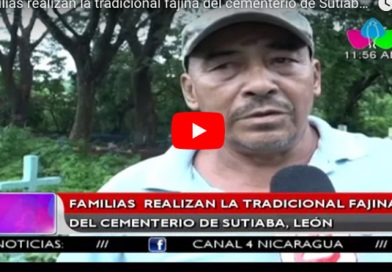 Familias realizan la tradicional fajina del cementerio de Sutiaba, León