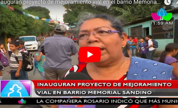 Inauguran proyecto de mejoramiento vial en el barrio Memorial Sandino
