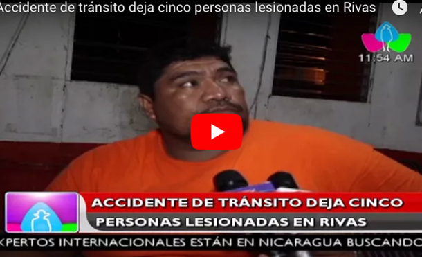 Accidente de tránsito deja cinco personas lesionadas en Rivas