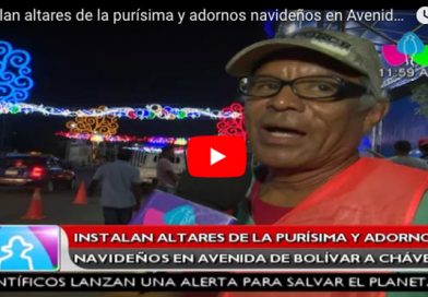 Instalan altares de la purísima y adornos navideños en Avenida de Bolívar a Chávez