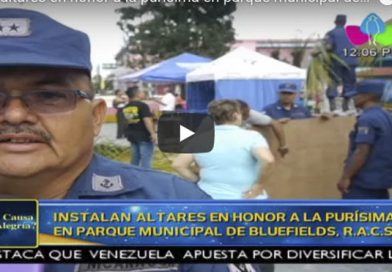 Instalan altares en honor a la purísima en parque municipal de Bluefields, R.A.C.S