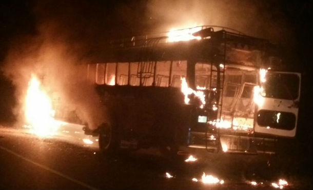 Se incendia bus que cubre la ruta Managua - San Carlos