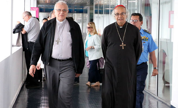 Cardenal Leopoldo Brenes recibe al Cardenal Baltazar Porras Cardozo