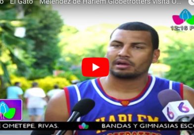 Orlando “ El Gato ” Meléndez de Harlem Globetrotters visita Ometepe, Rivas