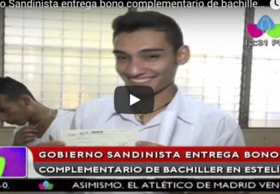 Gobierno Sandinista entrega bono complementario de bachiller en Estelí
