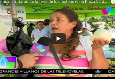 Familias disfrutaron de la feria de los lácteos en la Plaza 22 de Agosto