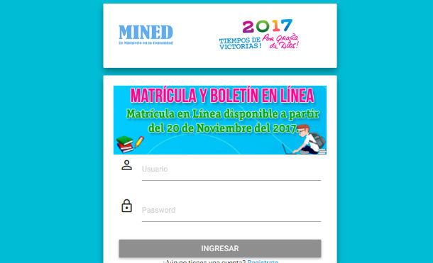 MINED realiza lanzamiento de matrícula "En Línea" para curso escolar 2018