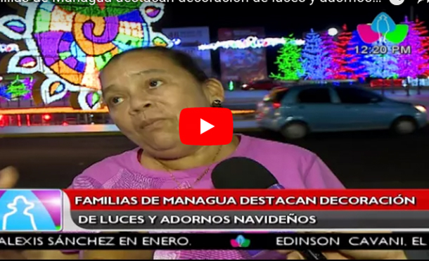 Familias de Managua destacan decoración de luces y adornos navideños
