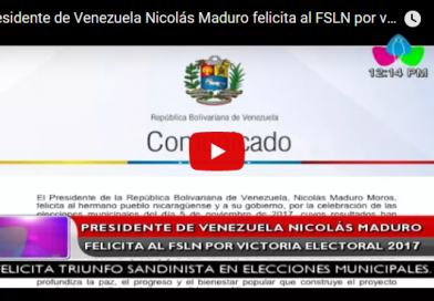Presidente de Venezuela Nicolás Maduro felicita al FSLN por victoria electoral 2017