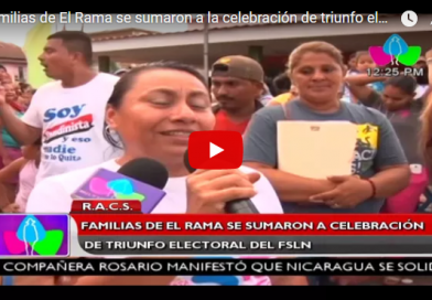 Familias de El Rama se sumaron a la celebración de triunfo electoral del FSLN