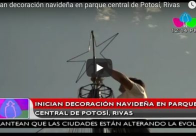 Inician decoración navideña en parque central de Potosí, Rivas