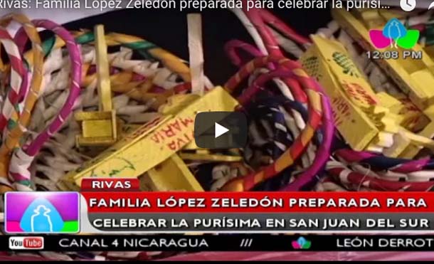 Rivas: Familia López Zeledón preparada para celebrar la purísima en San Juan del Sur