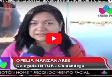 Feligreses celebran procesión acuática de la Virgen del Trono en Chinandega