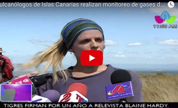 Vulcanólogos de Islas Canarias realizan monitoreo de gases del volcán Masaya