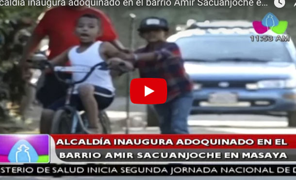 Alcaldía inaugura adoquinado en el barrio Amir Sacuanjoche en Masaya