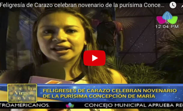 Feligreses de Carazo celebran novenario de la purísima Concepción de María