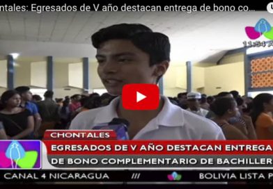 Chontales: Egresados de V año destacan entrega de bono complementario de bachiller