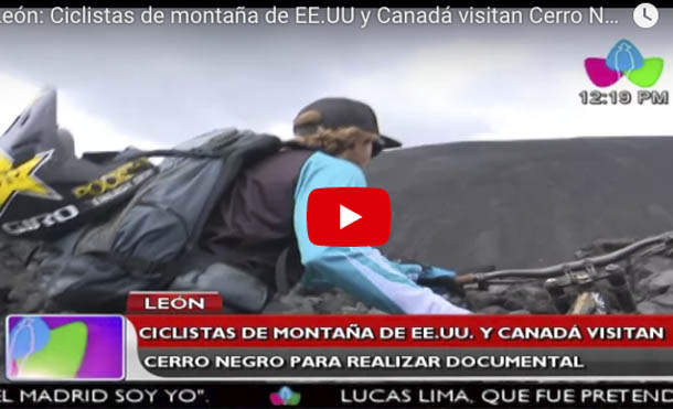 León: Ciclistas de montaña de EE.UU y Canadá visitan Cerro Negro para realizar documental