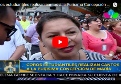 Coros estudiantiles realizan cantos a la Purísima Concepción de María