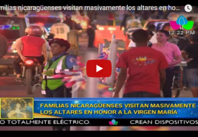 Familias nicaragüenses visitan masivamente los altares en honor a la Virgen María